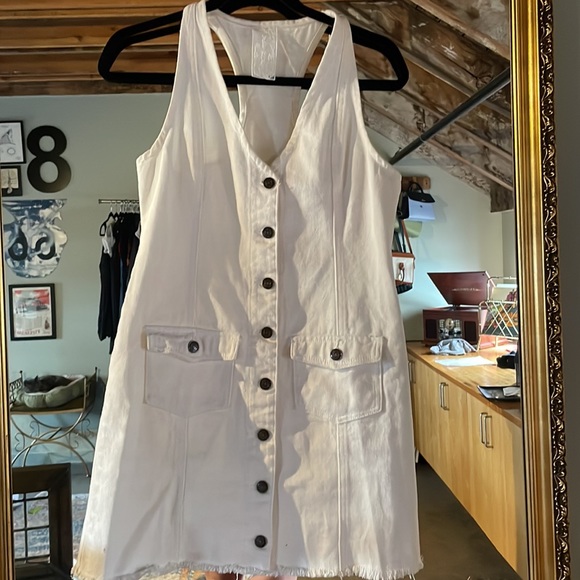 White Denim Mini Dress - Picture 3 of 3